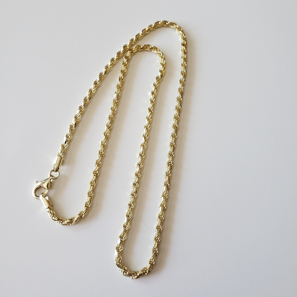 Gold tone 925 Sterling silver Chain Necklace